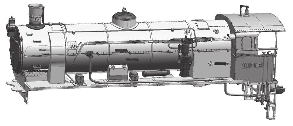 MAV Rh 0 0 Kessel kpl. / Boiler ass. / Kazán teljesen 0.0 Führerhaus komplett / Drivers cab assembly / Cab teljesen 0 TS - Rauchfang... / Part set chimney.