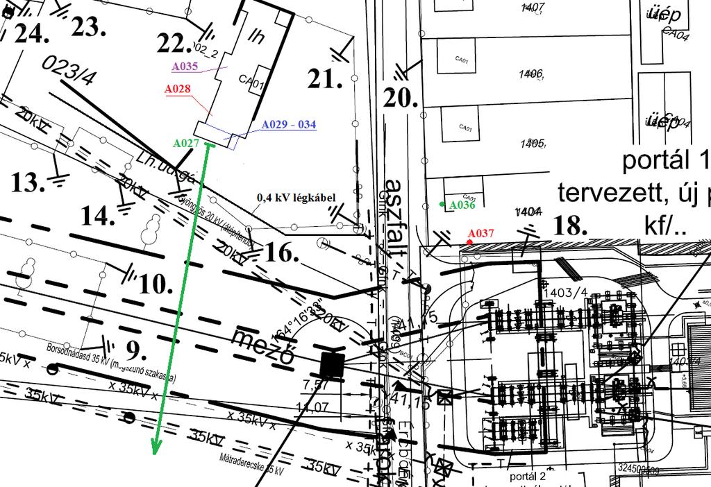 Mágneses tér mérés a Recsk új 120/20 kv-os