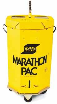 Marathon Pac - vég nélküli előtolhatóság Sok ESAB partnernek a 250 vagy 475 kg-os Marathon Pac a kulcs a gyártás hatékonyságának, és minőségének maximálásához.