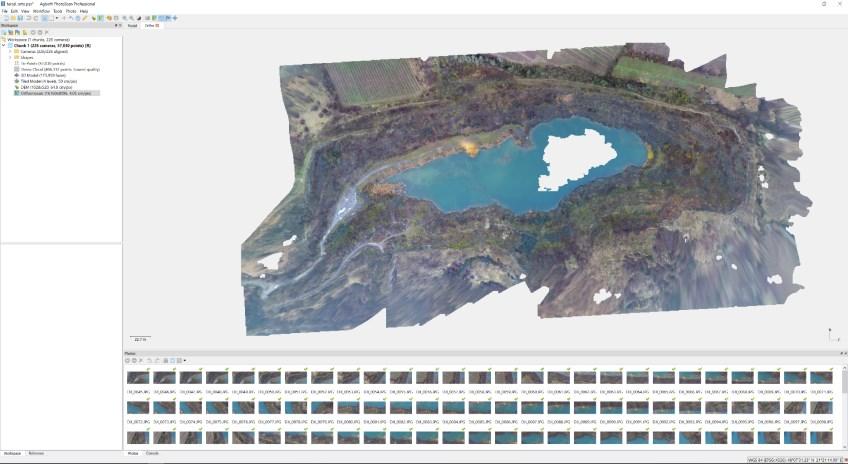 PhotoScan Build Orthomosaic Ortofotó létrehozása: - Alapja lehet Mesh vagy DEM - Felbontása, hiányos részek kitöltése beállítható - Output: georefererált 2D állomány PhotoScan egyéb műveletek -