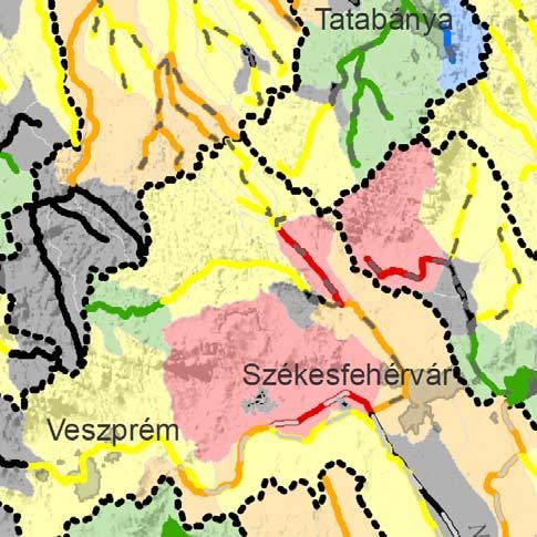6 3. térkép részlet Felszíni víztestek fizikai kémiai minősítése Fehérvárcsurgó érintettsége: A Gaja