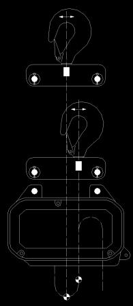 ábra: Átalakítás horgos felfüggesztésre 4 12, 5 15 és 9 27 mm teherláncos emelőknél Amennyiben horgos felfüggesztésű emelőt egyláncágas kivitelről kétláncágasra (vagy fordítva) alakítjuk (4 12, 5 15