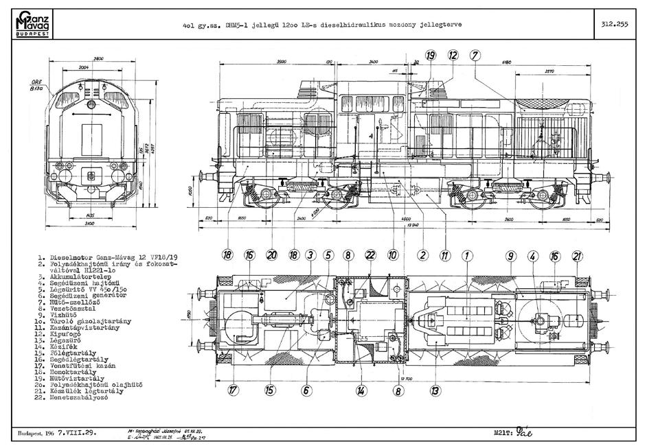 A mozdonyt az ORE B 13a szerkesztési szelvény figyelembevételével tervezték, középen elhelyezett, jó kilátást biztosító magasított vezetőfülkével. A meghajtó főgépcsoportot és a hűtőberendezést az ún.