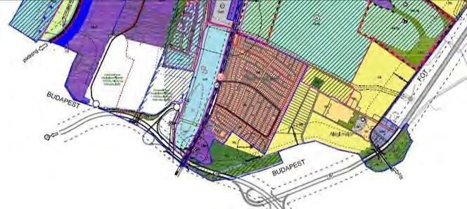 13. ábra: Dunakeszi településszerkezeti terve, területfelhasználás részlet Forrás: TSZT 2015 A településhatáron átnyúló ökológiai/zöldfelületi kapcsolatokat az ökológiai hálózat elemei biztosítják.