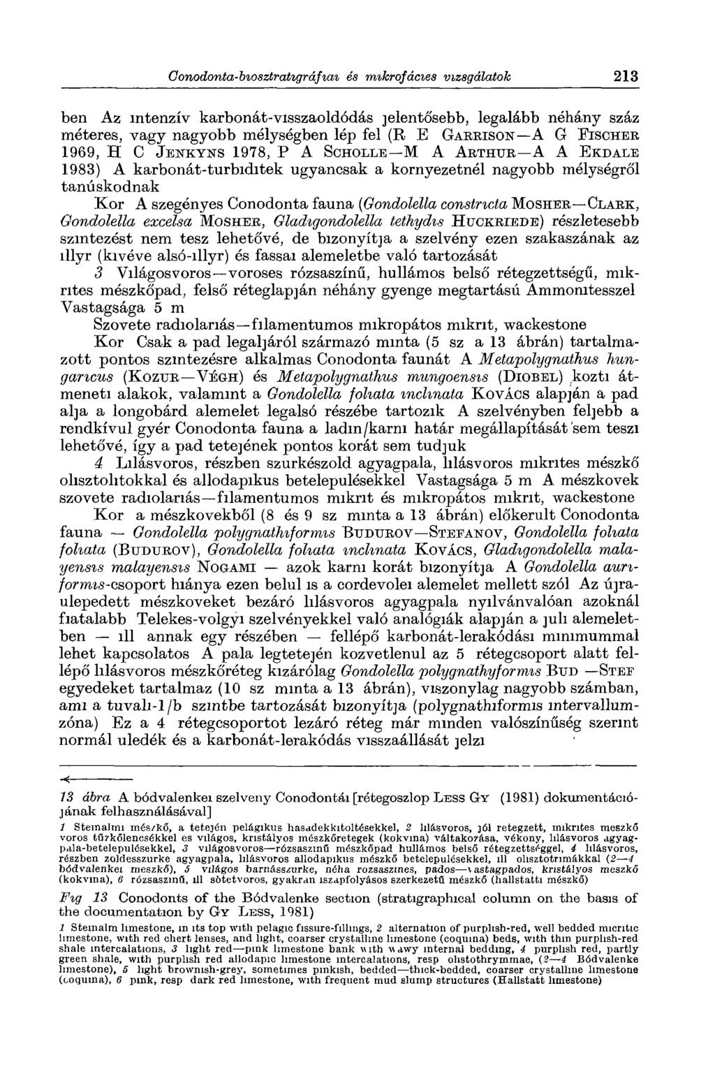 ben Az intenzív karbonát-visszaoldódás jelentősebb, legalább néhány száz méteres, vagy nagyobb mélységben lép fel (R E Garrison A G Fischer 1969, H C Jenkyns 1978, P A Soholle M A A rthur A A E kdale