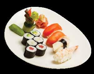 lazac maki, 2 vöröstonhal, chili, újhagyma maki, 2 Yamato 7