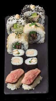 nigiri, 2 hamachi nigiri, 2 lazac nigiri, 6