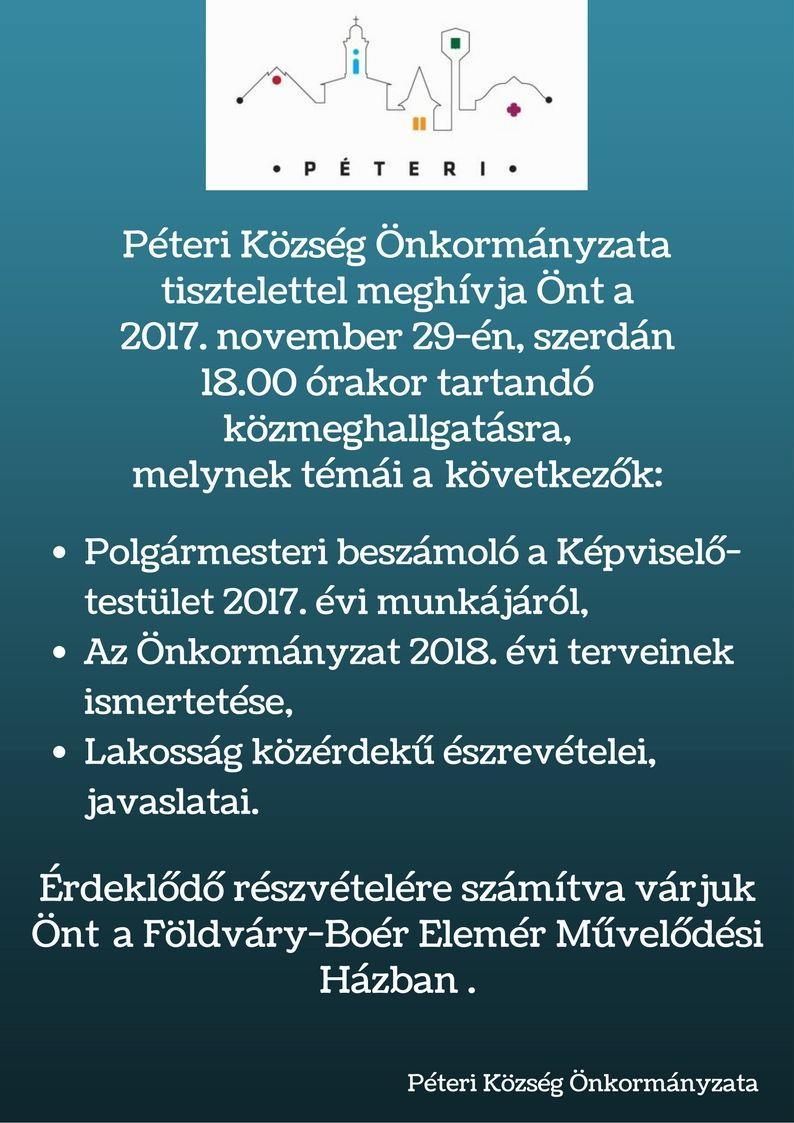 A megjelentetni kívánt írásokat a hirlevel@peteri.hu email címre várjuk!