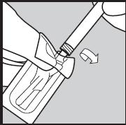 Húzza le a tűről a csomagolást, de NE távolítsa el az átlátszó tűvédő sapkát. Helyezze a fecskendőt a tiszta munkafelületre.