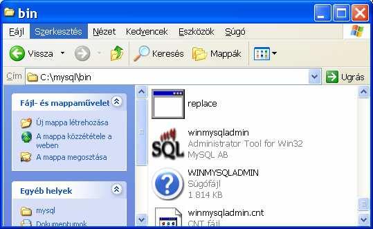 --win3-vc++.zip fájlt. Legyen a célkönyvtár neve én mysql.