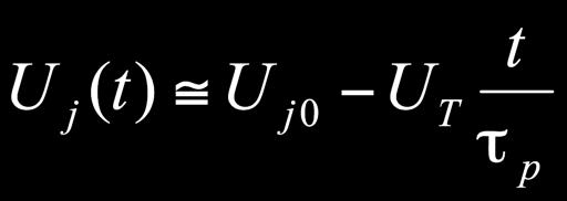 Ez az egyenlet szerint a dióda feszültsége a nyitóáram megszűnése után, a kezdeti időszakaszban (tehát kis t értékeknél) lineárisan csökken, ezért az élettartammérésnél a 6.