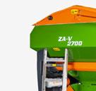 Műtrágyaszórási technológia ZA-V függesztett műtrágyaszóró 76 77 Tartálytérfogat Munkaszélesség 1400 l / 1700 l / 2000 l / 2200 l / 2600 l / 2700 l / 3200 l / 4200 l 10 m 36 m A stabil gépváz és a jó