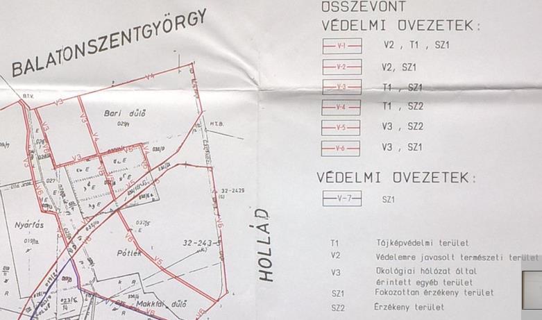 Az országos és a térségi övezetek közül a tervezési területet a T-1 Térségi jelentőségű tájképvédelmi terület övezete Sz-1 Felszíni szennyezésre fokozottan érzékeny terület M-1 Általános