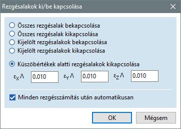 66 A megjelenő ablakban a többféle lehetőségünk van, kérhetünk valamely küszöbérték szerinti szűrést is (például az 1% alatti tömegrészesedéseket kikapcsolhatjuk).