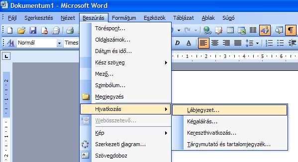 Word VI. Lábjegyzet A számozást minden oldalon vagy minden szakaszban újrakezdhetjük.