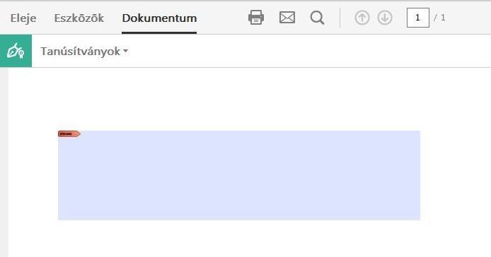 4 Elektronikus aláírás és időbélyegzés Adobe Reader DC szoftverrel 1. Kattintson az Adobe Reader DC Eszközök menüjére, ahol válassza a pirossal jelölt Tanúsítványok ikonra. 2.