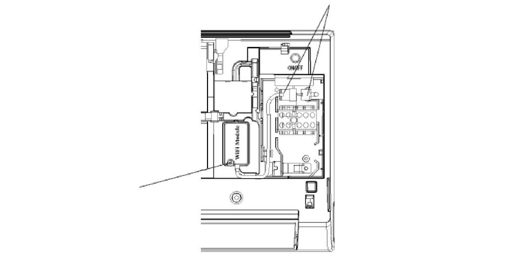 5. Telepítési útmutató FIGYELEM! A wifi modul beépítése előtt áramtalanítsa a berendezést! Csavarja ki a csavart! Emelje fel az előlapot és távolítsa el a takarópanelt.