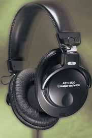 96 ATH-M40fs headphones ATH-M50 professzionális stúdiófejhallgatók ( PC 205-MC 310) PRECÍZIÓS STUDIOPHONES FEJHALLGATÓK Teljes méretű, zárt, sztereó fejhallgatók stúdió monitorozásra és otthoni