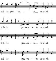 46. ábra: Bräuer Ferenc: Messe [in B] Agnus Dei tétel (1 14. ütem) A d-moll mise D-dúr hangnemű Agnus Dei tétele hangnemi terv tekintetében igen merész, már a romantika felé mutató utat jár be.