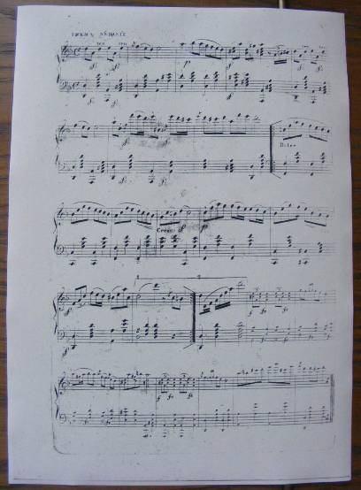 51. ábra: Bräuer Ferenc Variations brillantes című zongoraötösének háromtagú témája (zongora szólam) Az Allemande mélancolique zongoramű szintén az ungár-skálára épül.