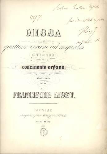 kép: Liszt Ferenc Férfikari miséje nyomtatott