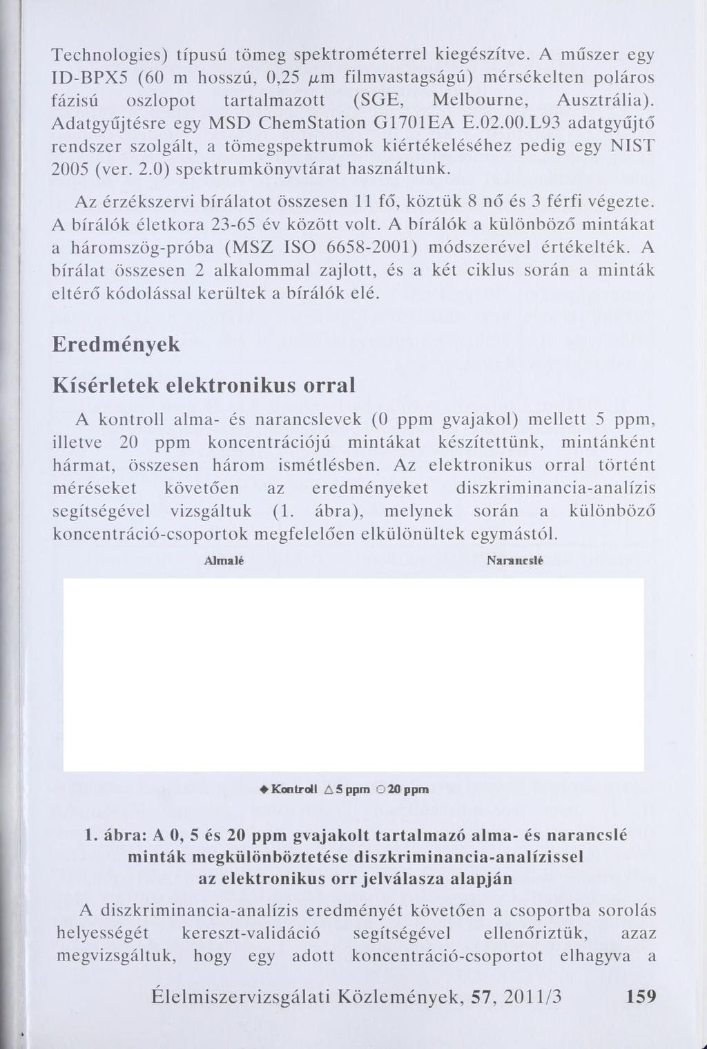 Technologies) típusú tömeg spektrométerrel kiegészítve. A műszer egy ID-BPX5 (60 m hosszú, 0,25 /xm filmvastagságú) mérsékelten poláros fázisú oszlopot tartalmazott (SGE, Melbourne, Ausztrália).