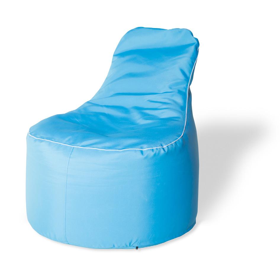 Töltete 70% (250L) PS gyöngy és 30% (5Kg) PU hab, melynek folytán a fotel még kényelmesebb és dekoratívabb. Bean bag for outdoor usage with UV and waterproof covering.