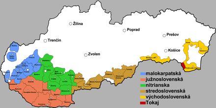 Szlovákiában szőlőtermő területeket 6 borvidékre 40 körzetre és további 603 borfalura osztja a törvény. Az egyes régiók közti különbségeket a bor valamint a szőlő minősége határozza meg.