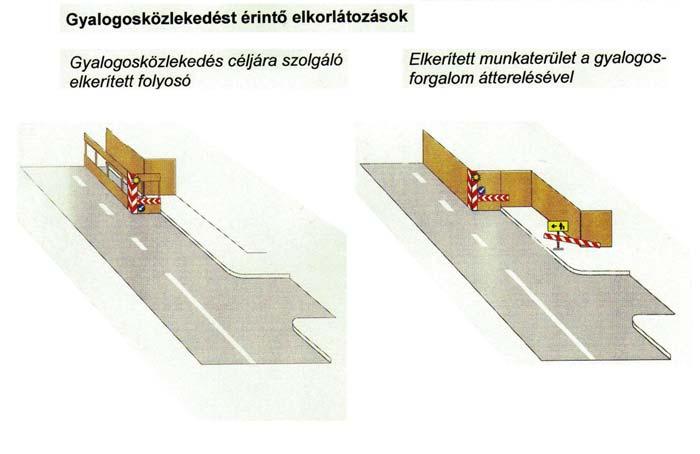 Az állandó burkolati jeleket nem kell eltávolítani, ha az ideiglenes forgalmi sávokat sárga színnel jelölték, vagy egyéb optikai vezetést biztosító eszközökkel egyértelműen jelölték.