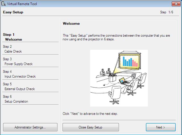 ) A Virtual Remote Tool program elindítása Indítás a parancsikon használatával Kattintson duplán a Windows Asztalon található parancsikonra.