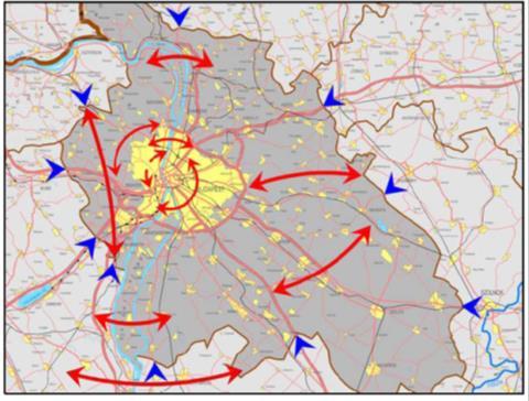 A budapesti városrégió közlekedés-földrajzi fekvése