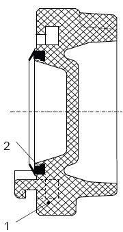 A-A Megnevezés: 1. kapocstest, 2. tömítőgumi. 6.