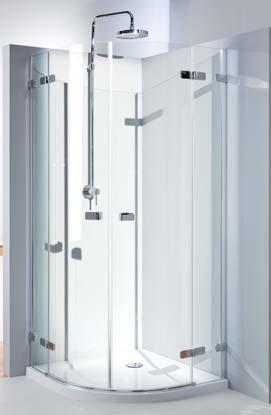 Next lkalmazott védőfelület Íves zuhanykabin 80 x 80 cm és 90 x 90 cm kifelé nyíló ajtó R Üvegvastagság - fix elem/fal: 8 mm, ajtó 6 mm R Állítható Magasság Bejáratszélesség Sugár Bruttó listaár