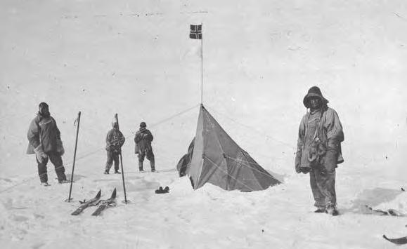 A Scott-expedíció tagjai Amundsenék sátránál. a) A Déli-sarkot Amundsen érte el elsőként.... b) Amundsen a Bálna-öbölből indult.