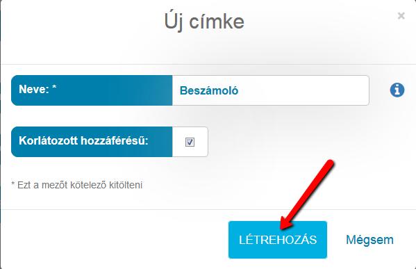 tartozó jelölőnégyzetet, majd kattintson a Létrehozás gombra. 5.