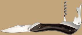 H7200300SA3 MAHL A17 8 3 cm CG2 B1 Nagy teherbírású pincérkés rozsdamentes acélból és fából. Kés mérete zárt állapotban 14 cm.