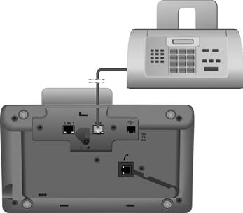 Más készülékek csatlakoztatása/használata Faxkészülék csatlakoztatása (ISDN) A FAX porton keresztül csatlakoztathat a bázisállomáshoz egy ITU-T Group 3 szabványú faxkészüléket. 1 2 3 1.