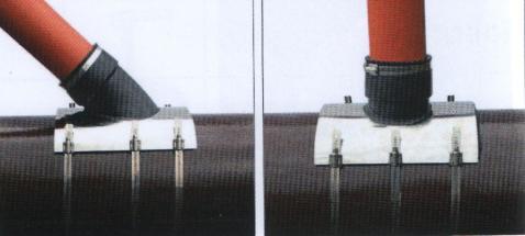 Csatlakozó elemek Csatlakozó elemek, TA A TA típus a DN 100, DN 150 és DN 200-as csövek vékonyfalu fővezetékekhez történő csatlakozására szolgál A flexibilis TA csatlakozó nyeregdarab egy gyors és
