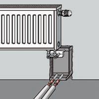 fűtőtest-csatlakozóblokkal Fűtőtest csatlakozóblokkal és adapterkészlettel (belső vagy külső menetes,