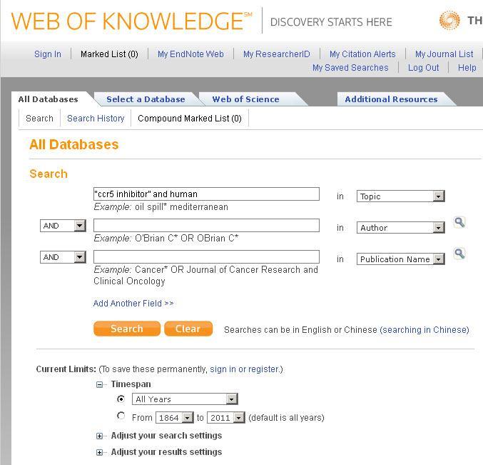 All Databases - keresés az összes adatbázisban: Topic mező A Topic mezőben való keresés egyszerre keresi az egyes adatbázisok egyedi mezőit, segíti, hogy a laikusok is kihasználhassák a bővített