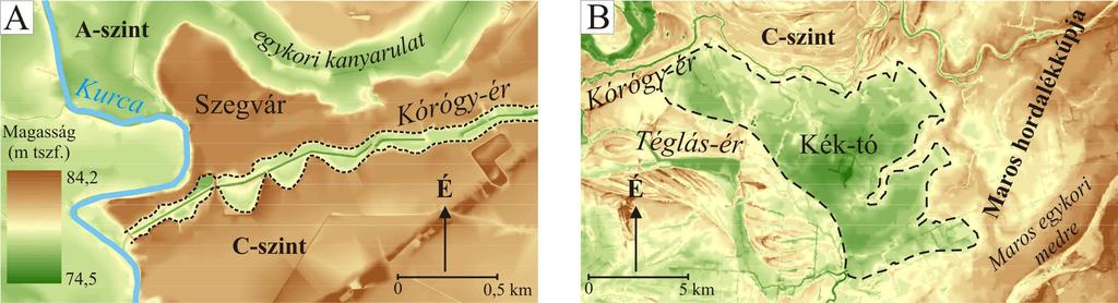 Ezek mérete lényegesen kisebb, mint a kanyarulatoké (W: 10-40 m), de általában több km-en keresztül követhetők.