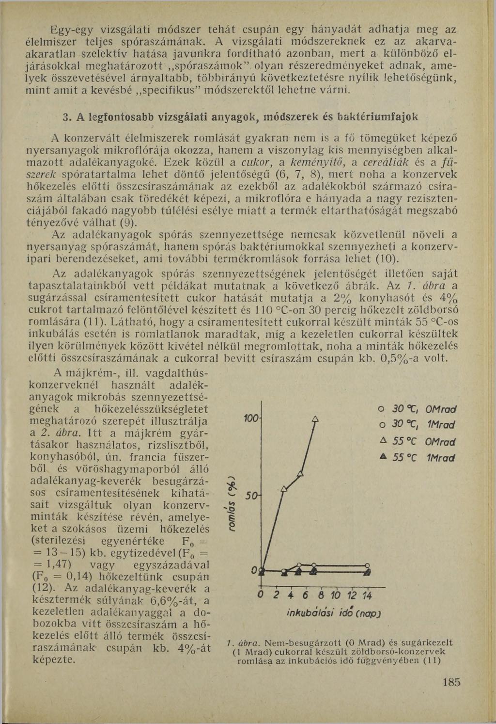 Egy-cgy vizsgálati módszer tehát csupán egy hányadát adhatja meg az élelmiszer teljes spóraszámának.