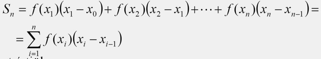 Ha f monoton növekvő és korlátos az [a,b] intervallumon, akkor az felosztáshoz tartozó felső összegen (a beírt téglalapok területösszegén) az összeget értjük.