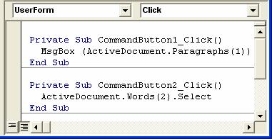 ) 1. feladat: az első parancsgombra (CommandButton) kattintva írjuk ki az első bekezdés szövegét! 2.