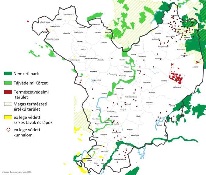 ORSZÁGOS JELENTŐSÉGŰ VÉDETT TERMÉSZETI TERÜLETEK A megyében található országos jelentőségű védett természeti területek a 2001-es vizsgálatok óta nem változtak, területük nem növekedett.