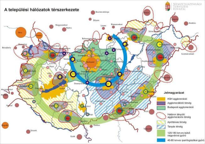 4.1.1.1 ábra Jász-Nagykun-Szolnok megye városhálózata, 20