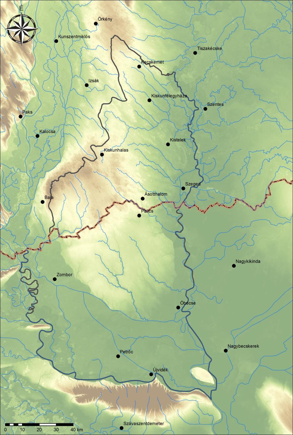 A VÍZGYŰJTŐ TERÜLET JELLEMZŐI 15656 km 2 Szintkülönbség: 160 74 mbf Átlagos évi csapadék: 500-600 mm Napfénytartam >