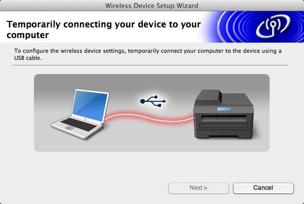 módszer (Egygombos vezeték nélküli konfiguráció WPS használatával és konfiguráció a CD-ROM használatával) használata esetén: válassza a No, I do not have a USB cable