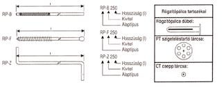 2.3.3.1 RP RÖGZÍTÕPÁLCA Rögzítõpálca hossza: légrés + hõszigetelés + 150 mm (RP-Z típusnál + 60 mm) Beépítendõ mennyiség: Légrés Háttérfalazat RP-B Beton RP-F Üreges tégla A légrés + hõszigetelés <