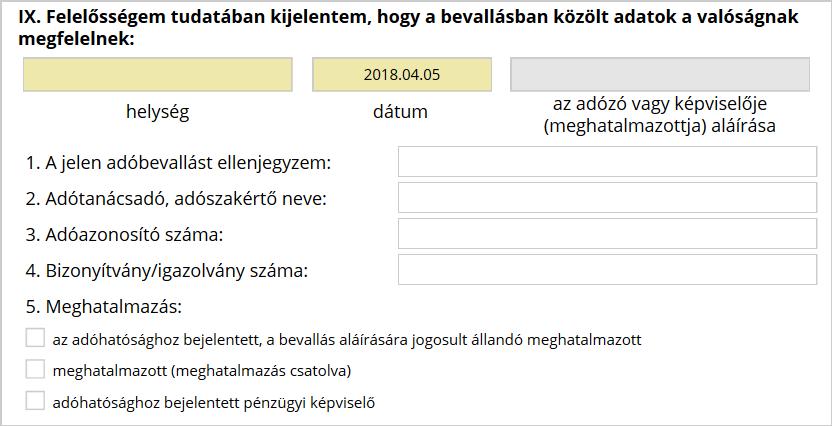 A Főlap számszaki részének (VII. blokk) kitöltése részben a betétlapokon keresztül történik. A fizetendő adó kiszámítása során a VII/1-2.